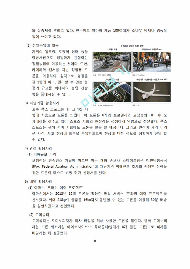 드론 기술현황과 시장전망 [Drone,드론,무인비행기,드론의 역사,드론의 원리]   (8 )